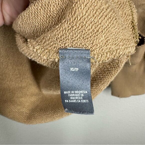 Aerie Distressed Crew Neck Sweatshirt Tan Brown Oversized Size XS - Picture 6 of 7